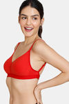 Zivame Beautiful Basics Double Layered Non Wired 3/4th Coverage Backless Bra - Molten Lava — thumbnail 3